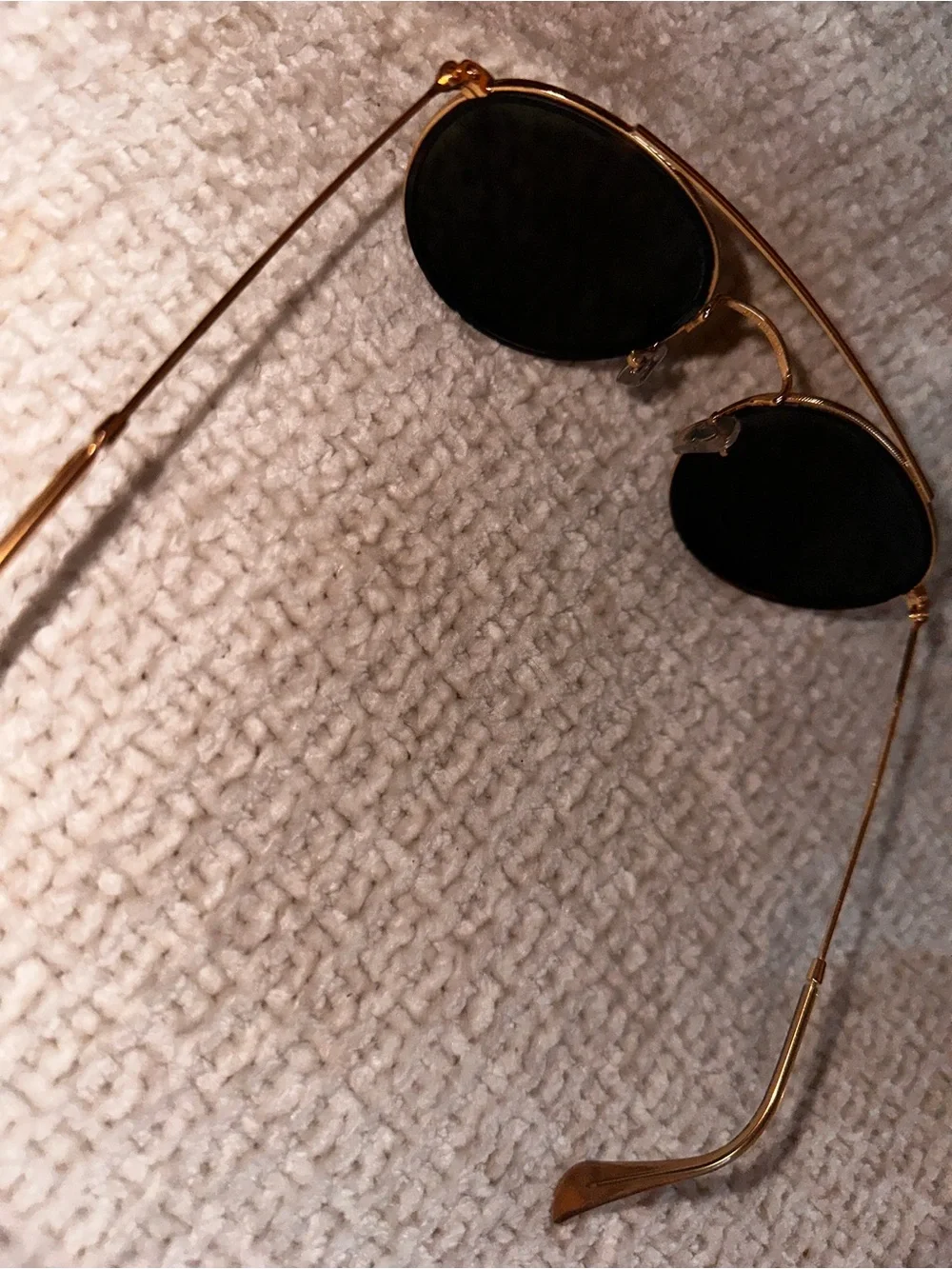 Ray-Ban Round Double-Bridge Gold Frame Sunglasses